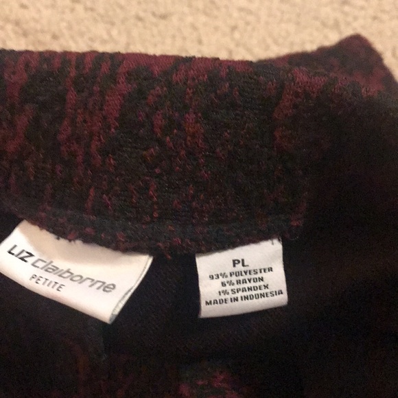 Liz Claiborne Women’s Skirt maroon/black PL - Picture 4 of 5